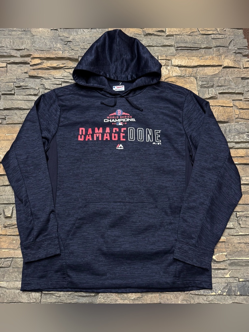 Boston Red Sox Hoodie Sweatshirt Mens Large 2018 World Series Champions Pullover